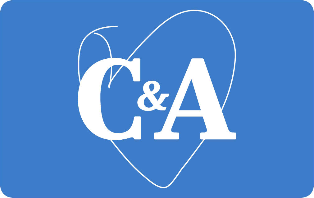 Logo van C&A op een blauwe achtergrond