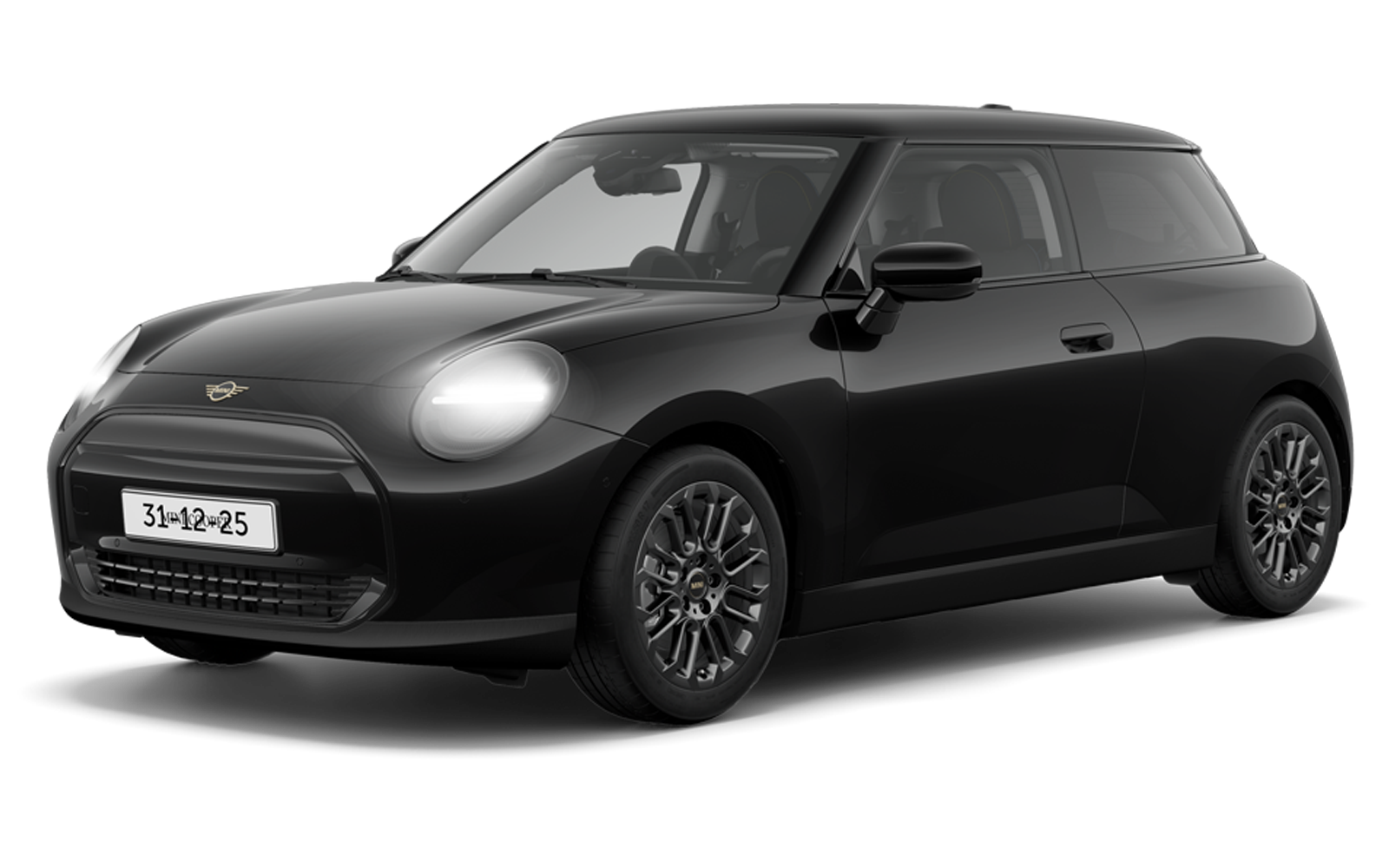 Zwarte auto met een nummerbord