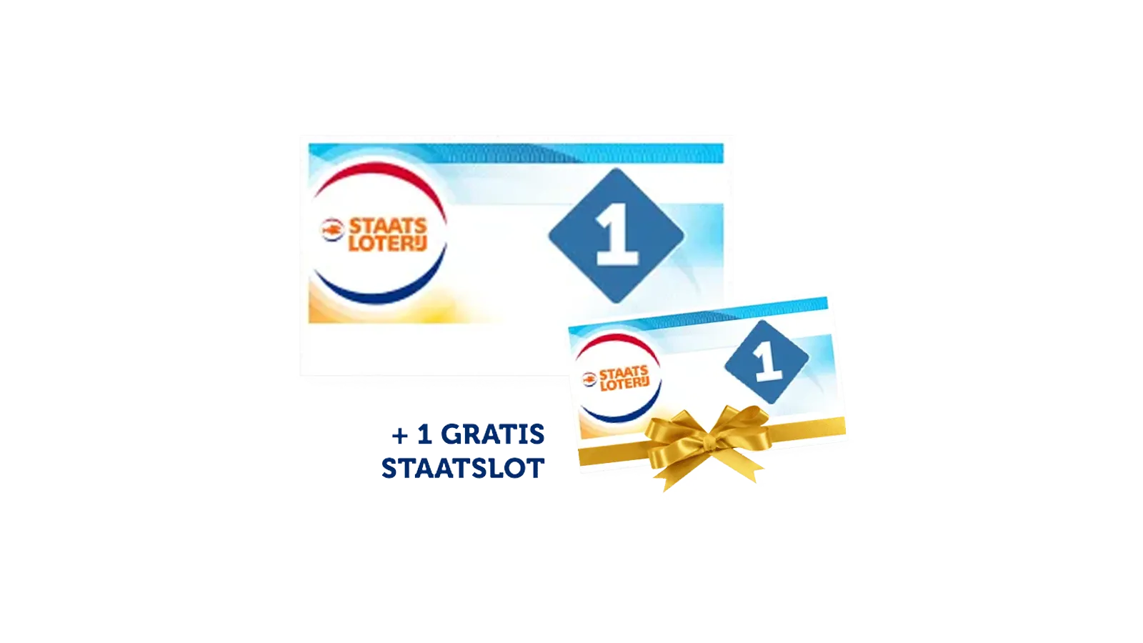 Afbeelding van een Staatslot en een gratis Staatslot met het nummer 1.