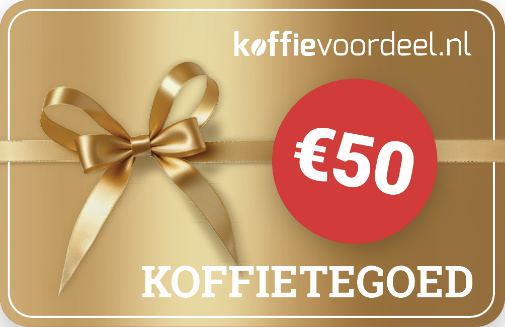 Cadeaubon van 50 euro voor koffietegoed