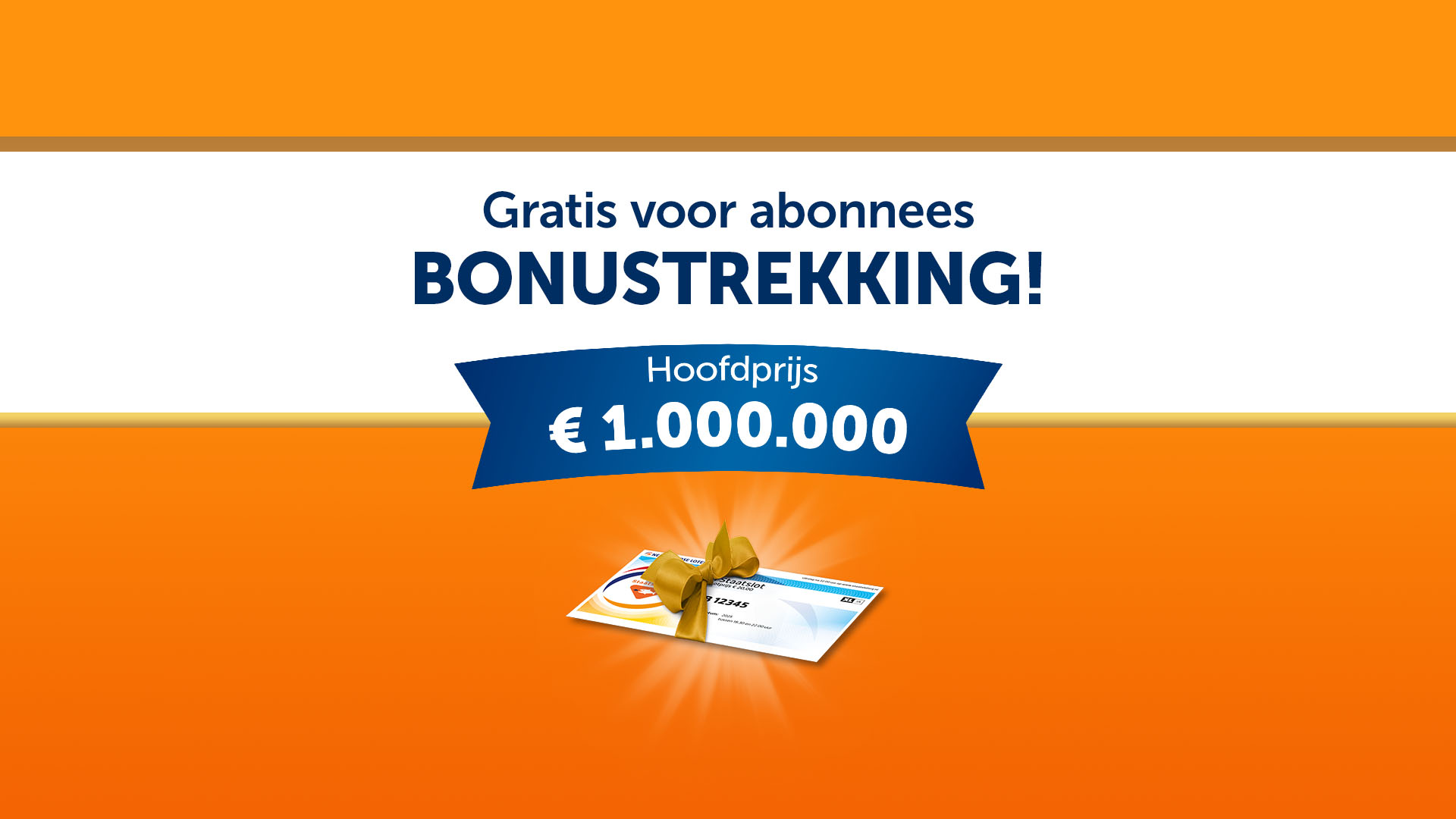 Logo van Staatsloterij voor Bonusstrekking met Hoofdprijs van 1.000.000