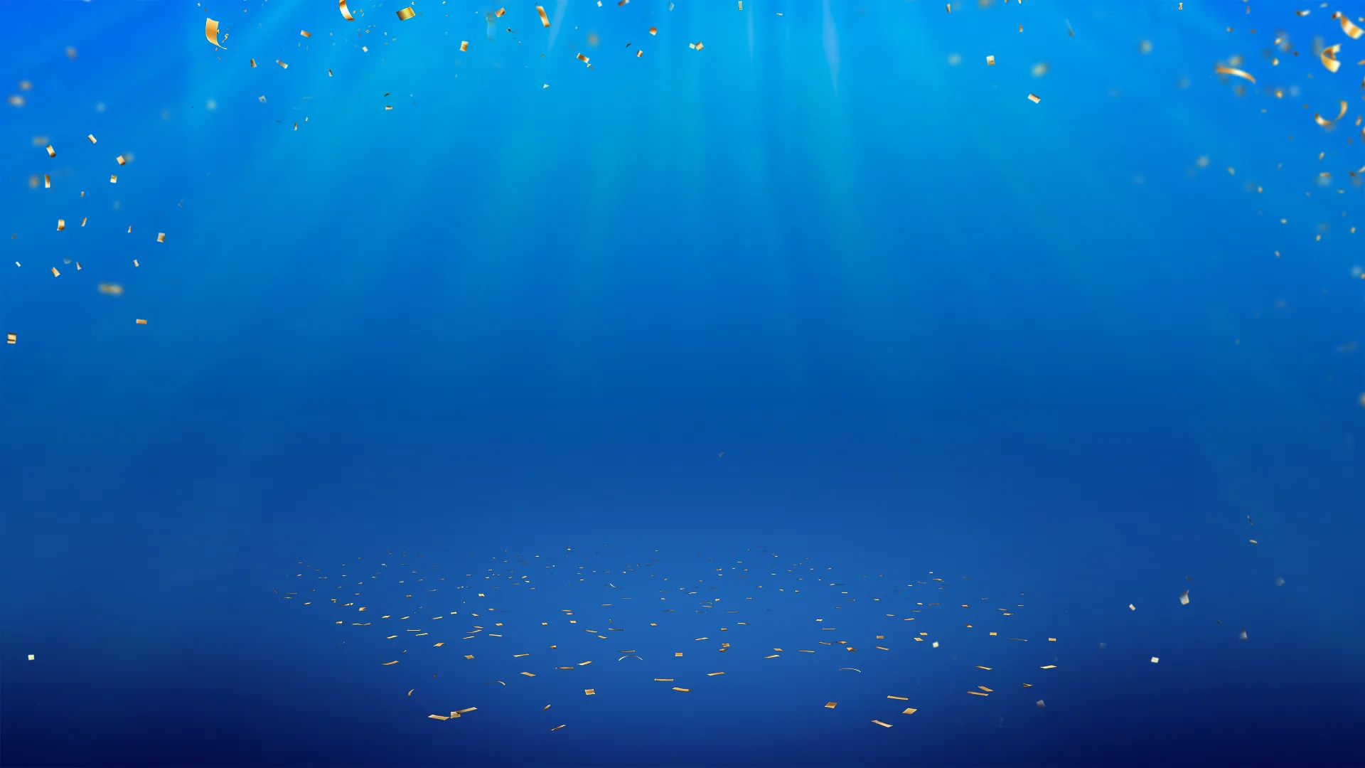 Blauwe achtergrond met gouden confetti